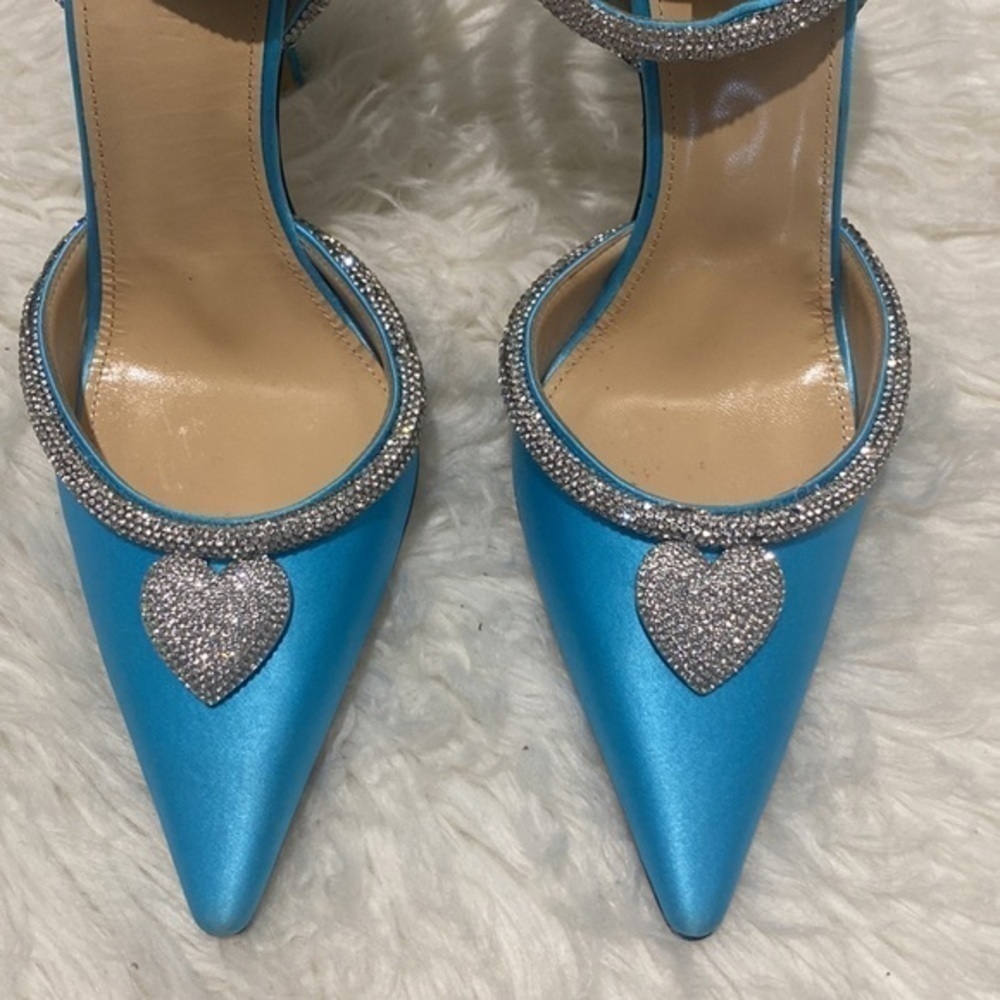 Mach & Mach Heart crystal embellished satin pumps size 36.5EU - Picture 4 of 15